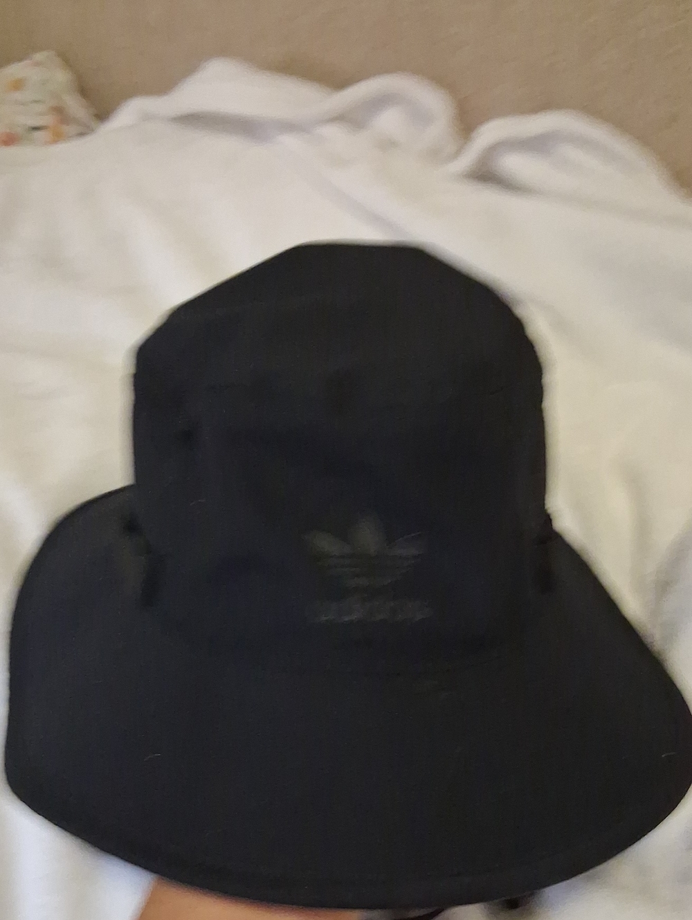 adidas Black Wide-Brim Bucket Hat with Trefoil